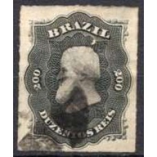 IM0035U.14-SELO DOM PEDRO II PERCÉ, 200 RÉIS - 1876 - U