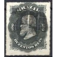 IM0035U.16-SELO DOM PEDRO II PERCÉ, 200 RÉIS - 1876 - U