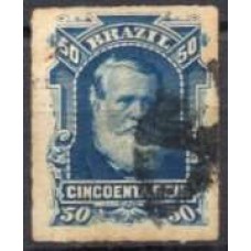 IM0039U.04-SELO DOM PEDRO II BARBA BRANCA, 50 RÉIS - 1877 - U