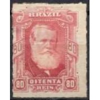 IM0040N.03-SELO DOM PEDRO II BARBA BRANCA, 80 RÉIS - 1878 - N COM GOMA
