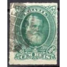 IM0041U.02-SELO DOM PEDRO II BARBA BRANCA, 100 RÉIS - 1877 - U