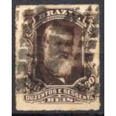 IM0043U.02-SELO DOM PEDRO II BARBA BRANCA, 260 RÉIS - 1877 - U - PEQUENO CORTE NA BORDA ESQUERDA
