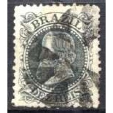 IM0051U.01-SELO DOM PEDRO II CABEÇA GRANDE, 10 RÉIS PRETO - 1885 - U