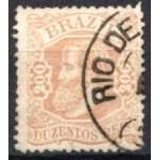 IM0056U.03-SELO DOM PEDRO II CABEÇA GRANDE, 200 RÉIS CASTANHO CLARO - 1882 - U