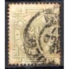 IM0062U.02-SELO CIFRA, 20 RÉIS 'R' COM PONTO - 1887 - U