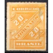 JO0002U.01-SELO JORNAIS CIFRAS OBLÍQUAS, 20 RÉIS - 1889 - U