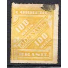 JO0004U.01-SELO JORNAIS CIFRAS OBLÍQUAS, 100 RÉIS - 1889 - U