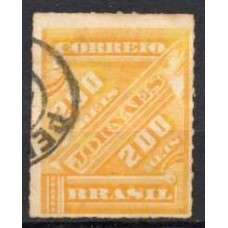 JO0005U.01-SELO JORNAIS CIFRAS OBLÍQUAS, 200 RÉIS - 1889 - U
