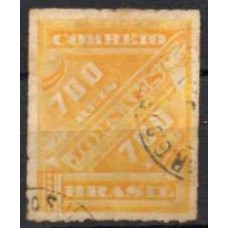JO0008U.01-SELO JORNAIS CIFRAS OBLÍQUAS, 700 RÉIS - 1889 - U