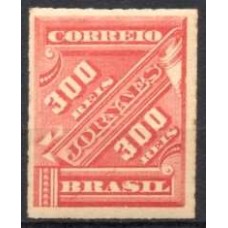 JO0015N.01-SELO JORNAIS NOVAS CORES, 300 RÉIS - 1889 - N COM GOMA