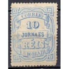 JO0019N.04-SELO JORNAIS CIFRA HORIZONTAL, 10 RÉIS - 1890 - N