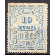 JO0019N.05-SELO JORNAIS CIFRA HORIZONTAL, 10 RÉIS - 1890 - N