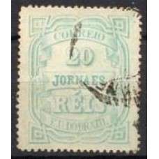 JO0020U.07-SELO JORNAIS CIFRA HORIZONTAL, 20 RÉIS - 1890 - U