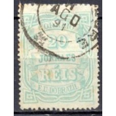 JO0020U.05-SELO JORNAIS CIFRA HORIZONTAL, 20 RÉIS - 1890 - U