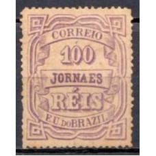 JO0021N.06-SELO JORNAIS CIFRA HORIZONTAL, 100 RÉIS - 1890 - N