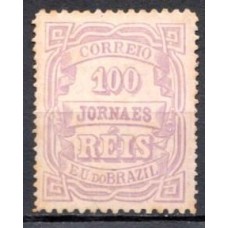 JO0021NB.03-SELO JORNAIS CIFRA HORIZONTAL DENTEAÇÃO 11-11,5X13-14, 100 RÉIS - 1890 - N
