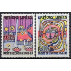 ONG0117N-SÉRIE 35º ANIVERSÁRIO DA DECLARAÇÃO UNIVERSAL DOS DIREITOS DO HOMEM - ONU GENEBRA - 1983 - N