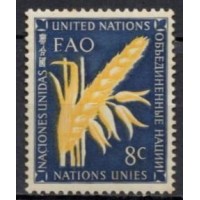 ONN0024N-SELO FAO - ORGANIZAÇÃO PELA ALIMENTAÇÃO E AGRICULTURA, 8C - ONU NOVA IORQUE - 1954 - N