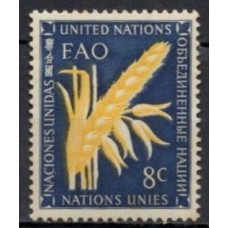 ONN0024N-SELO FAO - ORGANIZAÇÃO PELA ALIMENTAÇÃO E AGRICULTURA, 8C - ONU NOVA IORQUE - 1954 - N