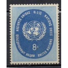 ONN0061N-SELO ESCUDO DA ONU, 8C - ONU NOVA IORQUE - 1958 - N