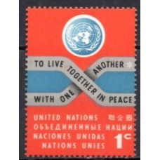 ONN0100NA-SELO EMBLEMA DA ONU E SLOGAN - ONU NOVA IORQUE - 1962 - N