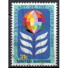 ONN0315U-SELO 35º ANIVERSÁRIO DA ONU, 31C - ONU NOVA IORQUE - 1980 - U