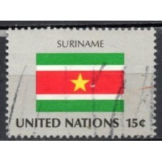 ONN0321U-SELO BANDEIRAS DOS PAÍSES MEMBROS I, SURINAME - ONU NOVA IORQUE - 1980 - U