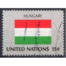 ONN0331U-SELO BANDEIRAS DOS PAÍSES MEMBROS I, HUNGRIA - ONU NOVA IORQUE - 1980 - U