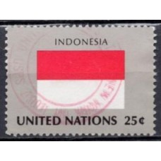 ONN0547UA-SELO BANDEIRAS DOS ESTADOS MEMBROS X, INDONÉSIA - ONU NOVA IORQUE - 1989 - U