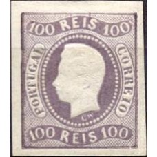 POR0024N.02-SELO LUÍS 1º, 100R - PORTUGAL - 1866/67 - N COM GOMA - REIMPRESSÃO?