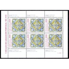 POR1554NF-MINIFOLHA 5 SÉCULOS DO AZULEJO EM PORTUGAL VII - PORTUGAL - 1982 - N