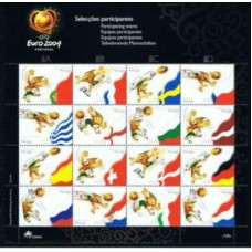 POR2757MF-MINIFOLHA CAMPEONATO EUROPEU DE FUTEBOL EURO 2004 - SELEÇÕES PARTICIPANTES - PORTUGAL - 2004 - MINT