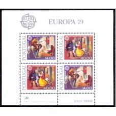 PORB027M-BLOCO SÉRIE EUROPA - HISTÓRIA POSTAL - PORTUGAL - 1979 - MINT