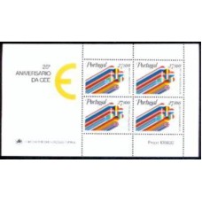 PORB035N-BLOCO 25º ANIVERSÁRIO DA COMUNIDADE ECONÔMICA EUROPEIA - PORTUGAL - 1982 - N