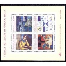 PORB050N-BLOCO 5 SÉCULOS DO AZULEJO EM PORTUGAL, SÉCULO XX - PORTUGAL - 1985 - N