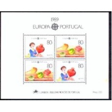 PORB065M-BLOCO SÉRIE EUROPA - JOGOS INFANTIS - PORTUGAL - 1989 - MINT