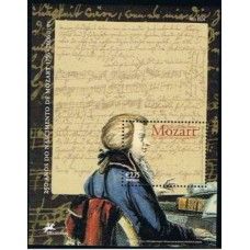 PORB245M-BLOCO 250 ANOS DO NASCIMENTO DE MOZART - PORTUGAL - 2006 - MINT