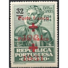 PORFR050NA-SELO FRANQUIA CAMÕES COM SOBRECARGA PORTE FRANCO, 32C SOBRECARGA DUPLA - PORTUGAL - 1931 - N
