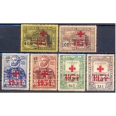 PORFR071N-SÉRIE FRANQUIA CAMÕES COM SOBRECARGA CRUZ VERMELHA - PORTUGAL - 1934 - N