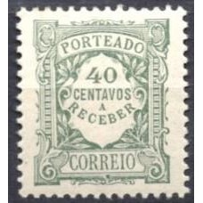 PORX037N-SELO TAXA, 40C - PORTUGAL - 1922/27 - N