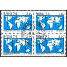 QC0858.03-QUADRA CENTENÁRIO DA UPU - UNIÃO POSTAL UNIVERSAL - 1974 - CPD SÃO PAULO