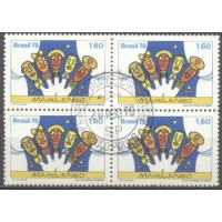 QC0950.02-QUADRA TEATRO POPULAR NO BRASIL - MAMULENGOS, 5 TIPOS - 1976 - CPD SÃO PAULO QC0950.02-QUADRA TEATRO POPULAR NO BRASIL - MAMULENGOS, 5 TIPOS - 1976 - CPD SÃO PAULO