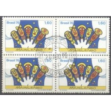 QC0950.02-QUADRA TEATRO POPULAR NO BRASIL - MAMULENGOS, 5 TIPOS - 1976 - CPD SÃO PAULO