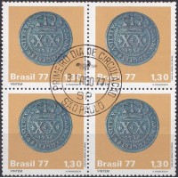 QC1002.28-QUADRA MOEDAS DO BRASIL COLONIAL, VINTÉM - 1977 - CPD SÃO PAULO QC1002.28-QUADRA MOEDAS DO BRASIL COLONIAL, VINTÉM - 1977 - CPD SÃO PAULO