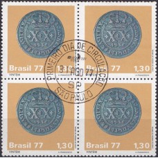 QC1002.28-QUADRA MOEDAS DO BRASIL COLONIAL, VINTÉM - 1977 - CPD SÃO PAULO