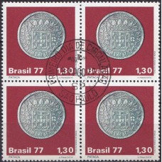 QC1003.28-QUADRA MOEDAS DO BRASIL COLONIAL, PATACA - 1977 - CPD SÃO PAULO