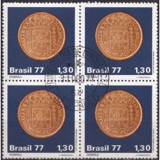 QC1004.28-QUADRA MOEDAS DO BRASIL COLONIAL, DOBRÃO - 1977 - CPD SÃO PAULO