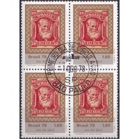 QC1044.28-QUADRA DIA DO SELO - CENTENÁRIO DA EMISSÃO BARBA BRANCA - 1978 - CPD SÃO PAULO
