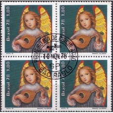 QC1071.28-QUADRA NATAL - ANJOS MÚSICOS, ALAÚDE - 1978 - CPD SÃO PAULO