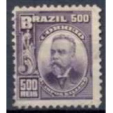 RE0143N-SELO ALEGORIAS REPUBLICANAS, 500 RÉIS VIOLETA ARDÓSIA- 1906/17 - N